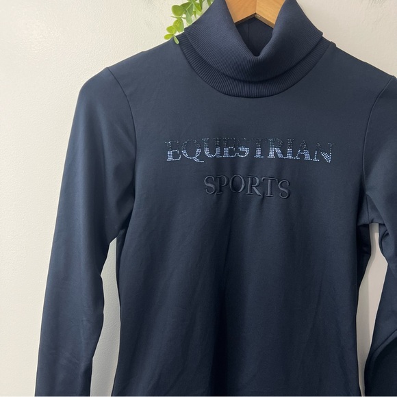 Shockemohle Navy Studded Embroidered Aluna Long Sleeve Top - Picture 4 of 9